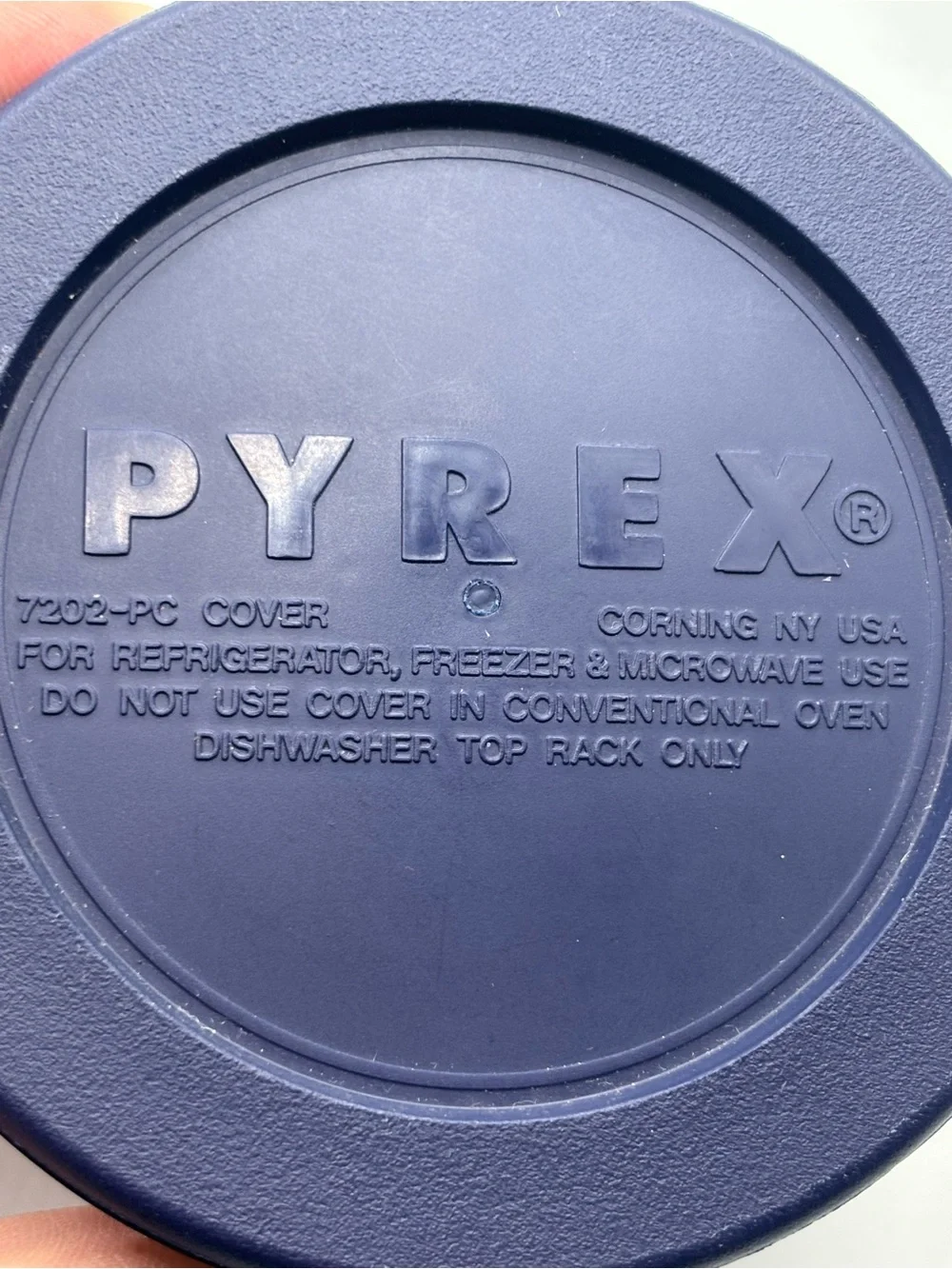 Pyrex Lot Of 2 Clear 1 Cup Glass Bowls Blue Lids 7202